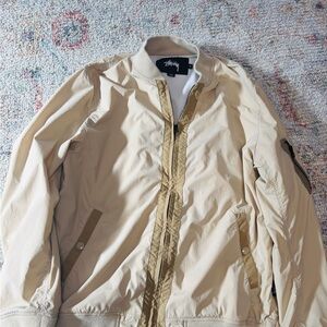 Stussy Men's Cream Bomber Jacket